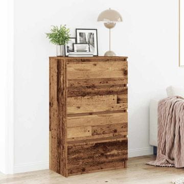 Vidaxl Komoda s ladicama, staro drvo, 60x35x98,5 cm, lijepljeno drvo