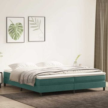 Vidaxl Krevet s boxspring oprugama bez madraca tamnozeleni 200x210 cm baršun
