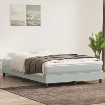 Vidaxl Krevet s boxspring oprugama bez madraca svijetlosivi 140x220 cm baršun