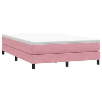 Vidaxl Krevet s boxspring oprugom bez madraca, roza, 160x210 cm, baršun