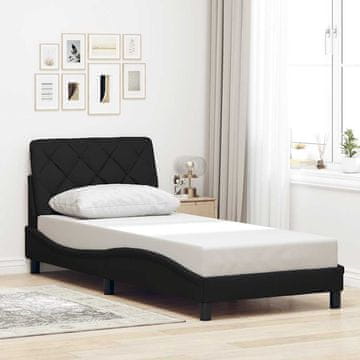 Vidaxl Okvir kreveta bez madraca crni 90x190 cm tkanina