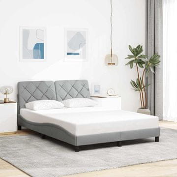 Vidaxl Okvir kreveta bez madraca svijetlo sivi 140x190 cm presvučen tkaninom