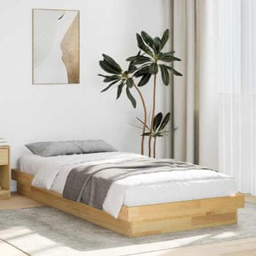 Vidaxl Okvir kreveta bez madraca 75x190 cm Masivno hrastovo drvo