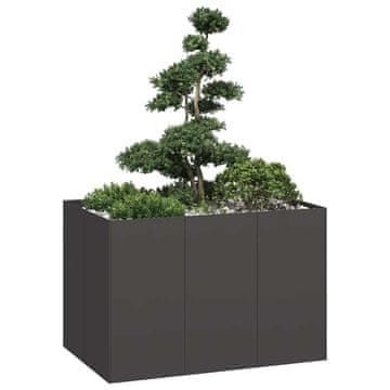 Vidaxl Tegla za cvijeće Crna 120x80x80 cm Čelik