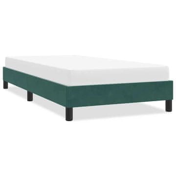 Vidaxl Okvir kreveta bez madraca tamnozeleni 90x220 cm baršun