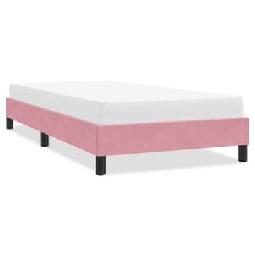 Vidaxl Okvir kreveta s madracem roza 100x210 cm baršun