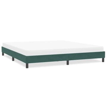 Vidaxl Okvir kreveta bez madraca tamnozeleni 200x210 cm baršun