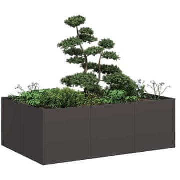 Vidaxl Crna tegla za cvijeće 120x80x40 cm Čelik