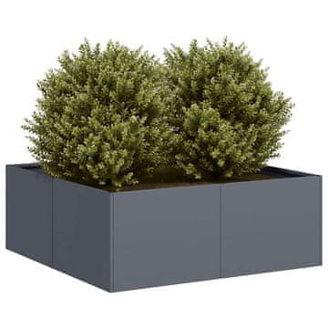Vidaxl Tegla za cvijeće antracit 80x80x30 cm čelik