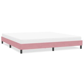 Vidaxl Okvir kreveta s madracem roza 200x210 cm baršun