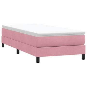 Vidaxl Krevet s boxspring oprugama bez madraca, roza, 100x210 cm, baršun