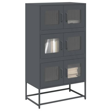 Vidaxl Visoka komoda antracit boje 68x39x123 cm čelik