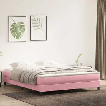 Vidaxl Krevet s boxspring oprugama bez madraca, roza, 180x220 cm, baršun