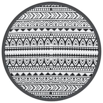 Vidaxl Vanjski tepih ARAKIL crni Ø 120 cm PP