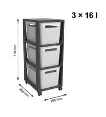Rotho BRISEN komoda 3 x 16 L - antracit/bijela