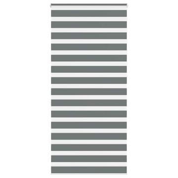 Vidaxl Zebra rolo zavjesa, tamno siva, širina tkanine 110,9 cm, poliester
