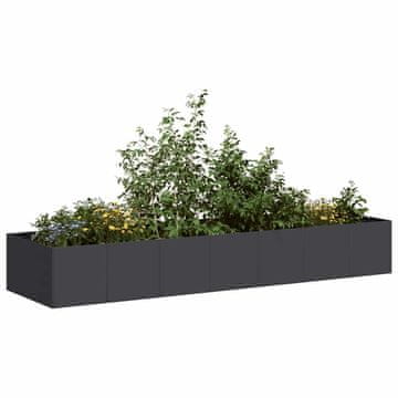 Vidaxl Crna tegla za cvijeće 280x80x40 cm Čelik