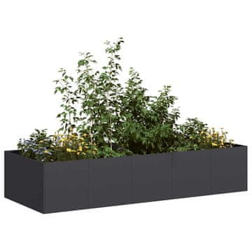 Vidaxl Crna tegla za cvijeće 200x80x40 cm Čelik