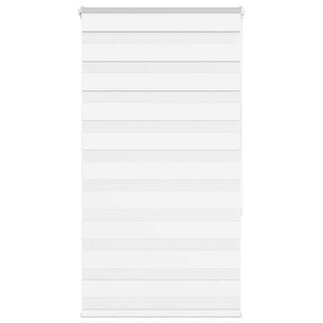 Vidaxl Zebra rolo zavjesa, bijela, širina tkanine 75,9 cm, poliester