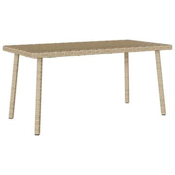 Vidaxl Pravokutni bež vrtni stolić za kavu 80x40x37 cm poliratan