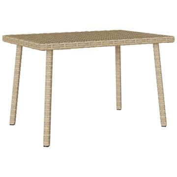 Vidaxl Pravokutni bež vrtni stolić za kavu 60x40x37 cm poliratan