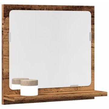 Vidaxl Kupaonski ormarić s ogledalom, antikno drvo, 40x11x37 cm