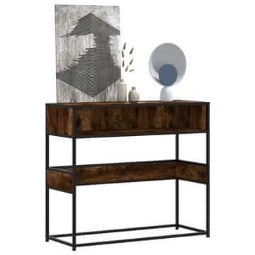 Vidaxl Konzolni stolić dimljeni hrast 90x35x80 cm