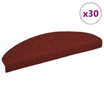 Vidaxl Samoljepljive prostirke za stepenice 30 kom. crvene 65x21x4 cm