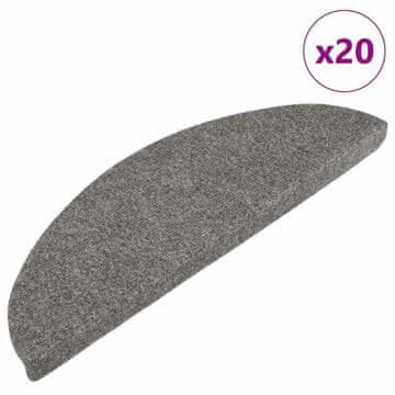 Vidaxl Samoljepljive prostirke za stepenice 20 kom. sive 56x17x3 cm
