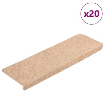 Vidaxl Samoljepljive prostirke za stepenice 20 kom. smeđe 65x21x4 cm
