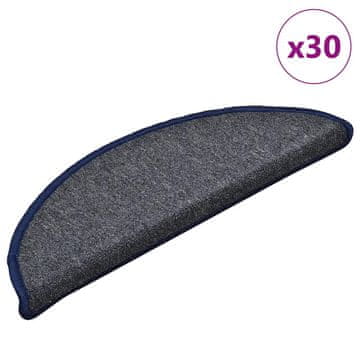 Vidaxl Prostirke za stepenice 30 kom. tamno sive i plave 56x17x3 cm