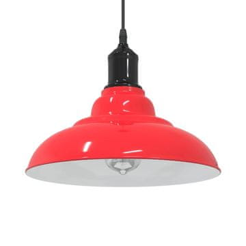 Vidaxl Viseća lampa s podesivom visinom E27 sjajna crvena metalna