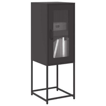 Vidaxl Komoda s ladicama crna 36x39x107 cm hladno valjani čelik
