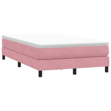 Vidaxl Krevet s boxspring oprugama bez madraca, roza, 120x210 cm, baršun
