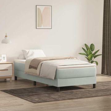 Vidaxl Krevet s boxspring oprugama bez madraca svijetlosivi 100x220 cm baršun