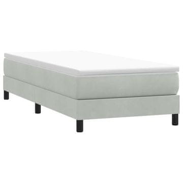 Vidaxl Krevet s boxspring oprugama bez madraca svijetlosivi 90x210 cm baršun