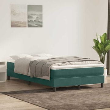 Vidaxl Krevet s boxspring oprugama bez madraca tamnozelene boje 120x220 cm