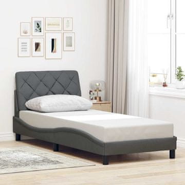 Vidaxl Okvir kreveta bez madraca tamno sivi 80x200 cm presvučen tkaninom
