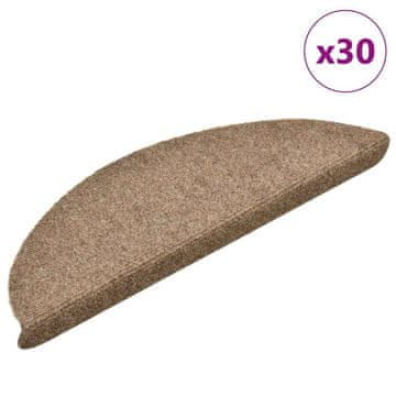 Vidaxl Samoljepljive prostirke za stepenice 30 kom. krem boje 56x17x3 cm