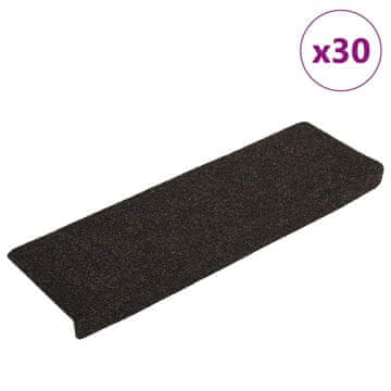Vidaxl Samoljepljive prostirke za stepenice 30 kom tamnosmeđe 65x21x4 cm