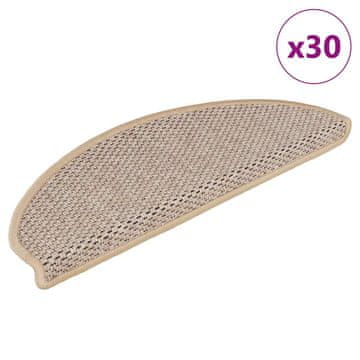 Vidaxl Samoljepljive prostirke za stepenice, izgled sisala, 30 kom. 65x21x4 cm