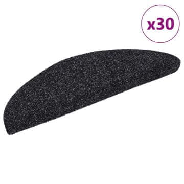Vidaxl Samoljepljive prostirke za stepenice 30 kom. Crne 56x17x3 cm