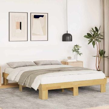 Vidaxl Okvir kreveta bez madraca 135x190 cm Masivno hrastovo drvo