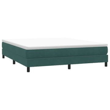 Vidaxl Krevet s boxspring oprugom bez madraca tamnozelene boje 180x210 cm