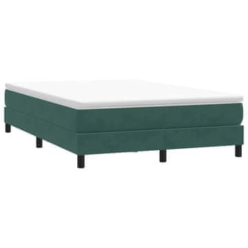 Vidaxl Krevet s boxspring oprugama bez madraca tamnozelene boje 140x210 cm
