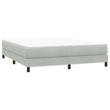 Vidaxl Krevet s boxspring oprugama bez madraca svijetlosivi 180x210 cm baršun