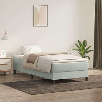Vidaxl Krevet s boxspring oprugama bez madraca svijetlosivi 80x220 cm baršun