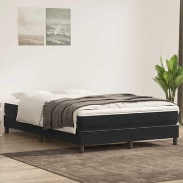 Vidaxl Krevet s boxspring oprugama bez madraca crni 140x220 cm baršun