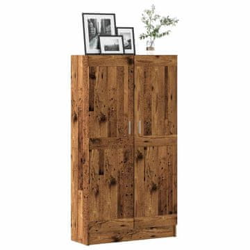Vidaxl Polica za knjige, antikno drvo, 82,5 x 30,5 x 150 cm