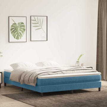 Vidaxl Krevet s boxspring oprugom bez madraca tamnoplave boje 180x220 cm